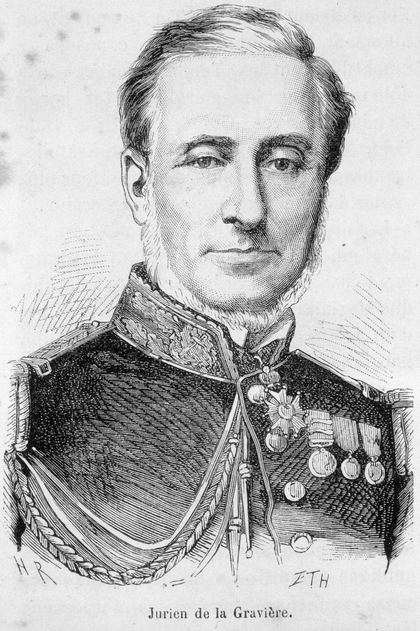 Portrét Edmonda Juriena de La Graviere (1812-1892), francouzského admirála. od Unknown artist