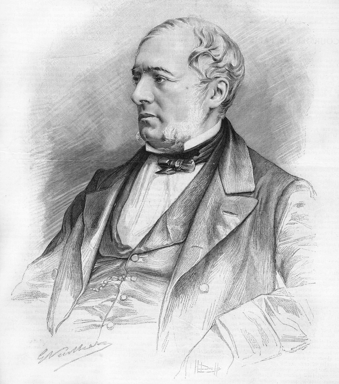 Portrét Edouarda Chartona (1807-1890). spisovatel, politik, právník a Saint Simonian. od Unknown artist