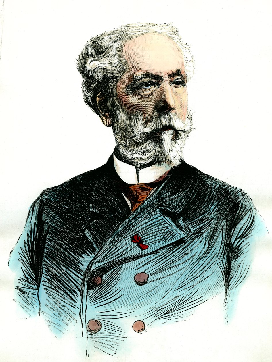 Portrét Edouarda Lalo (1823-1892), francouzský skladatel. Rytina soukromé sbírky 19. století od Unknown artist