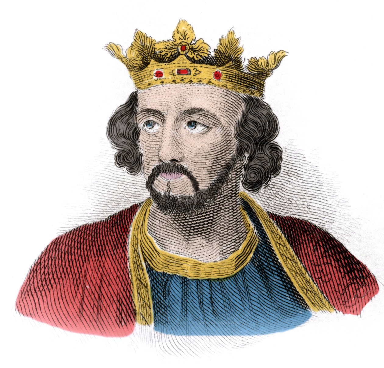 Portrét Edwarda I. Anglického (1239-1307), anglického krále (Edward I). Rytina 19. století. od Unknown artist
