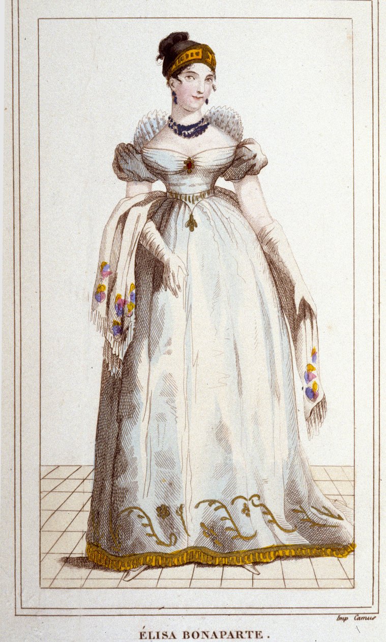 Portrét Elisy Bonaparte (Maria Anna dit Eliza od Unknown artist