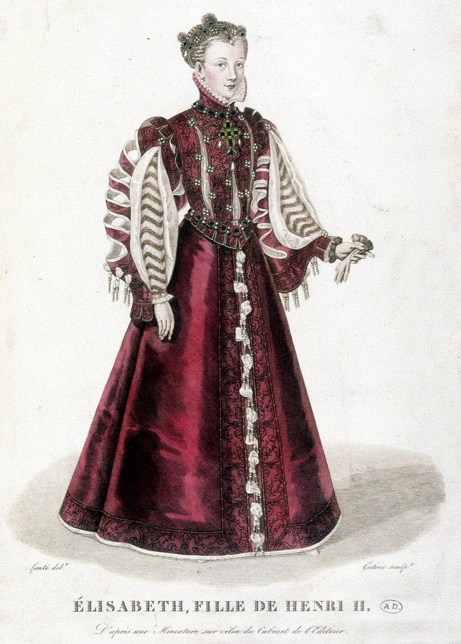 Portrét Alžběty, dcery Jindřicha II., francouzského krále (1519-1559). od Unknown artist