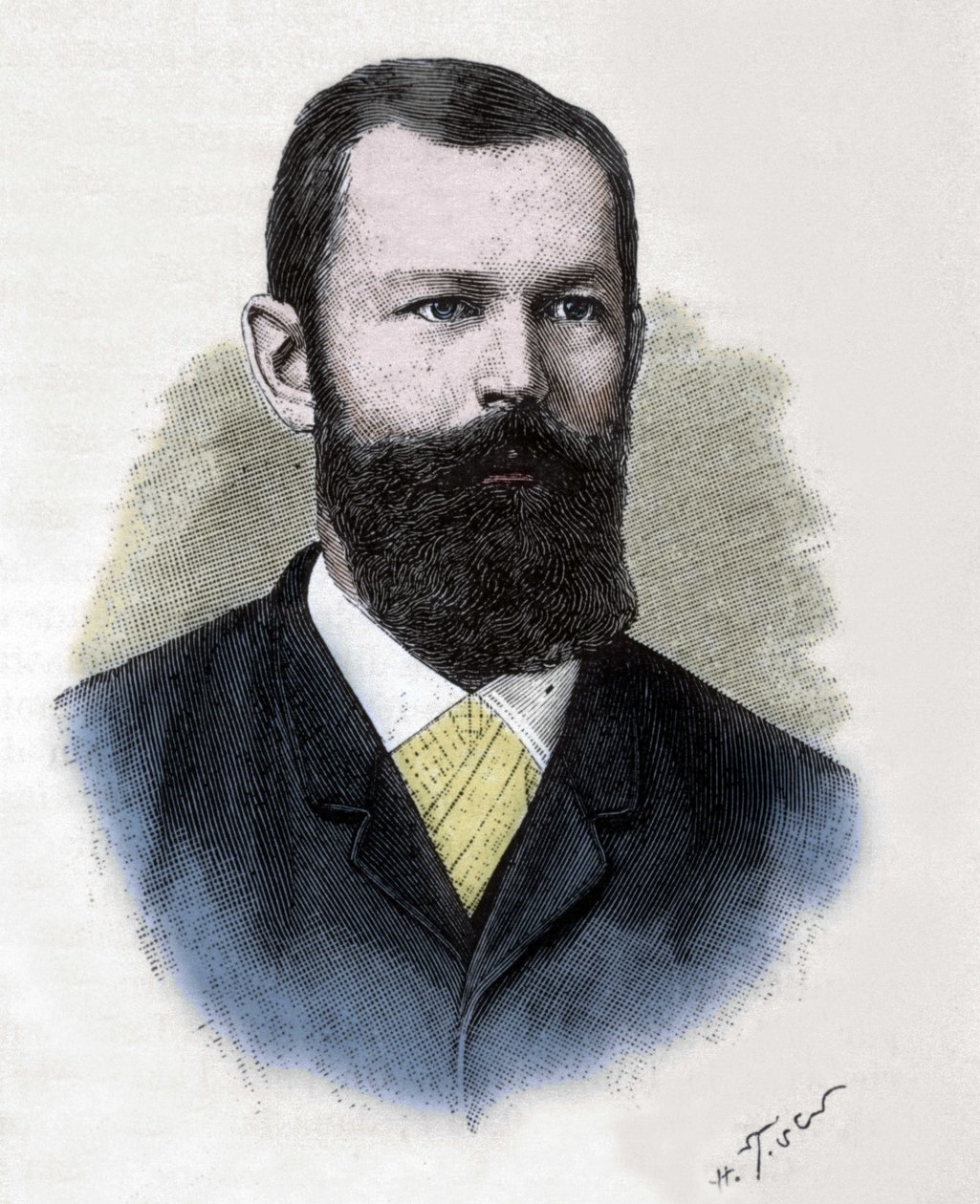 Portrét Emila Hermanna Fischera (1852-1919). Německý chemik. od Unknown artist