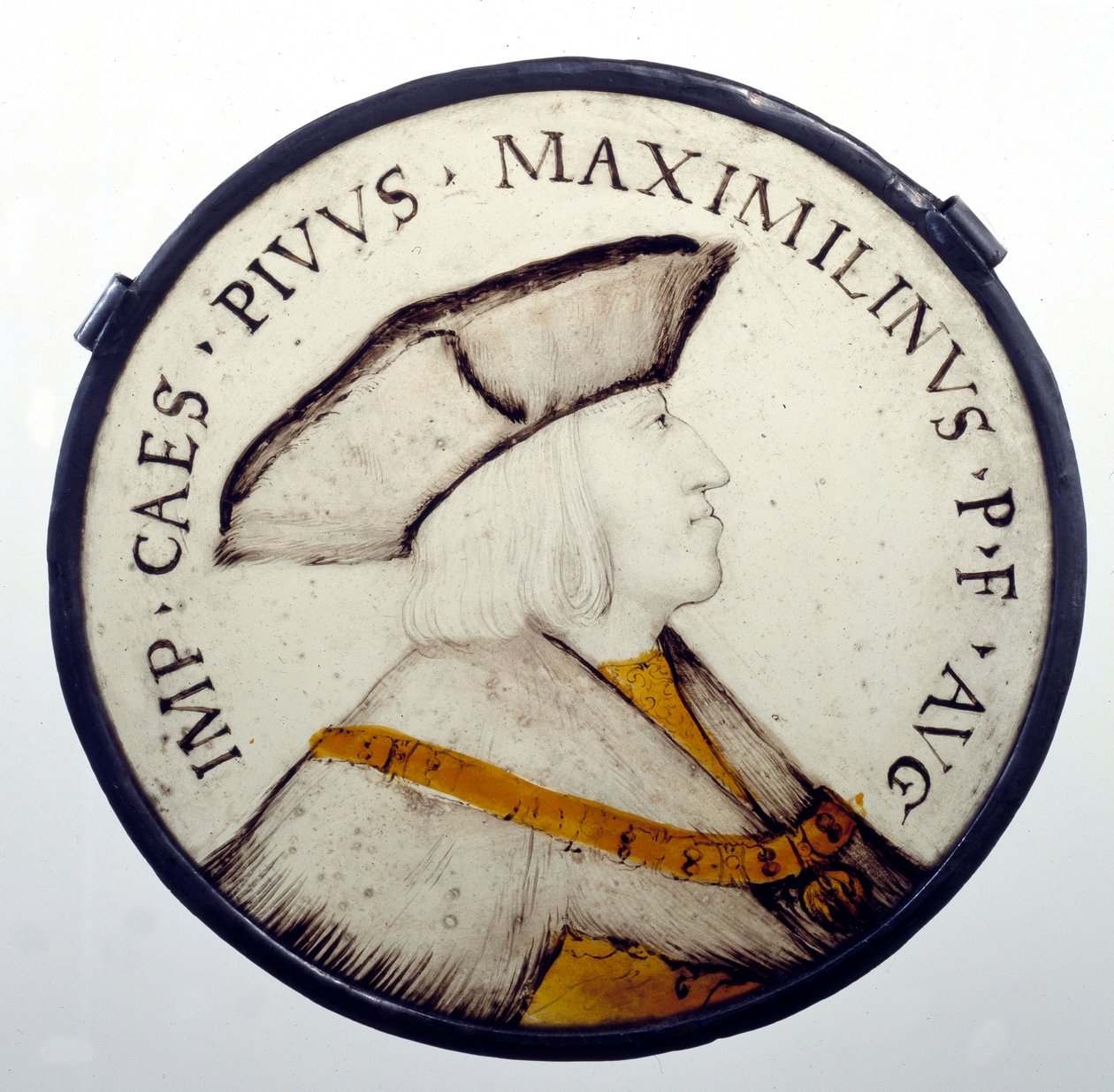 Portrét císaře Maxmiliána I. Habsburského (1459-1519). Vitráže 16. století. Paříž, Muzeum Čestné legie od Unknown artist