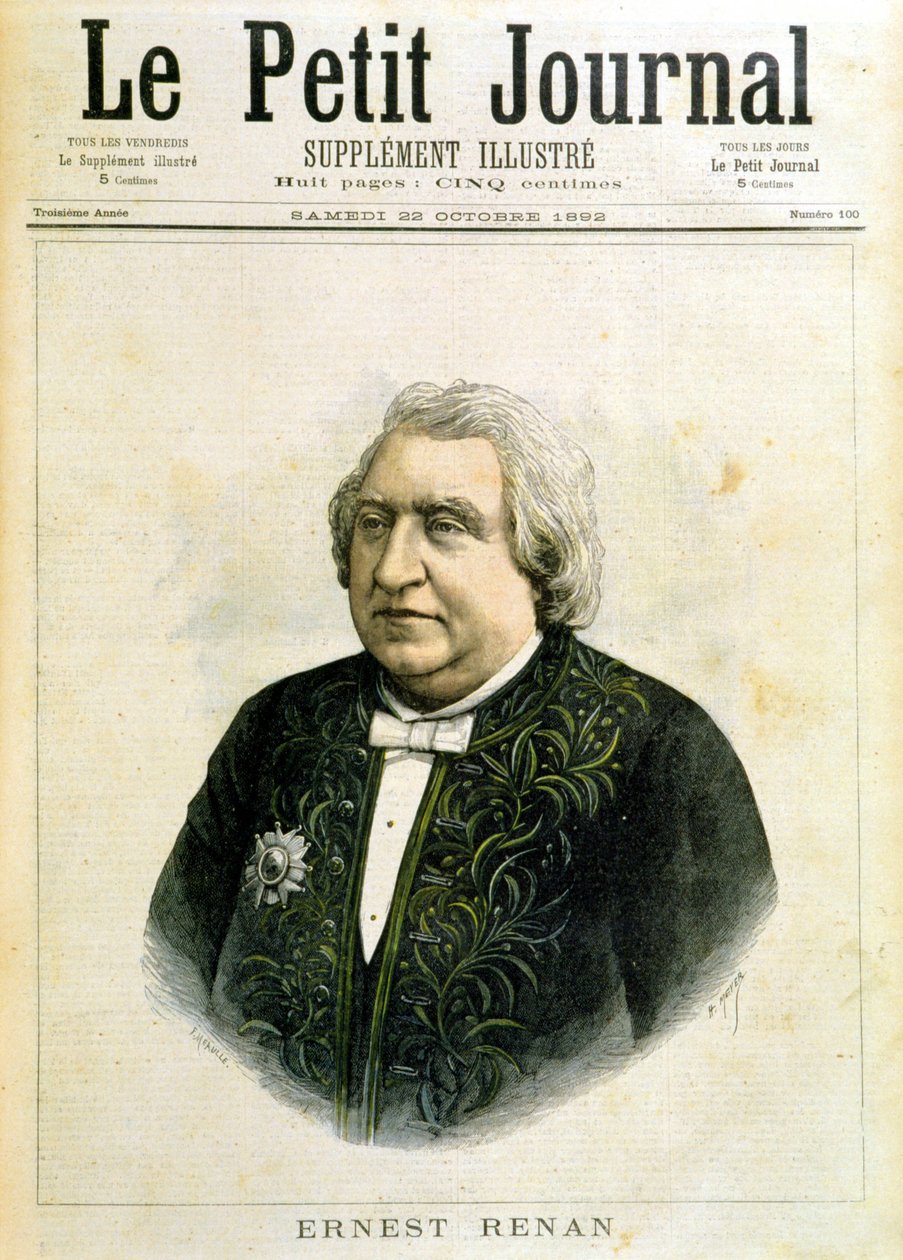 Portrét Ernesta Renana v šatech akademika - v „“Le Petity Journal”” z 22.10.1892 od Unknown artist