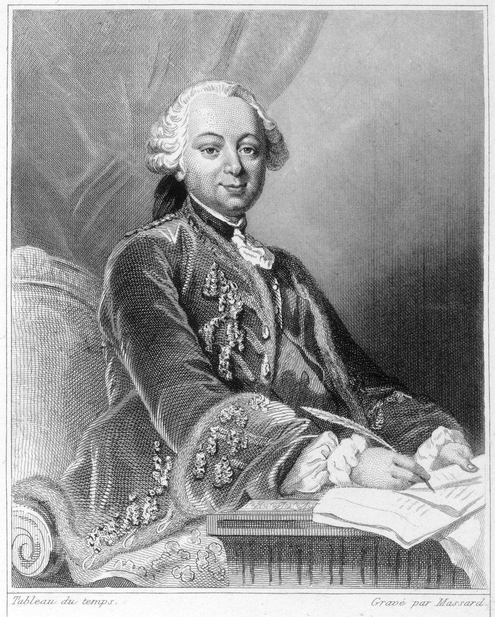 Portrét Etienna Françoise, vévody z Choiseul (1719 - 1785), francouzského politika - v „Histoire des Français“ od Lavallée, rytina, sd. od Unknown artist
