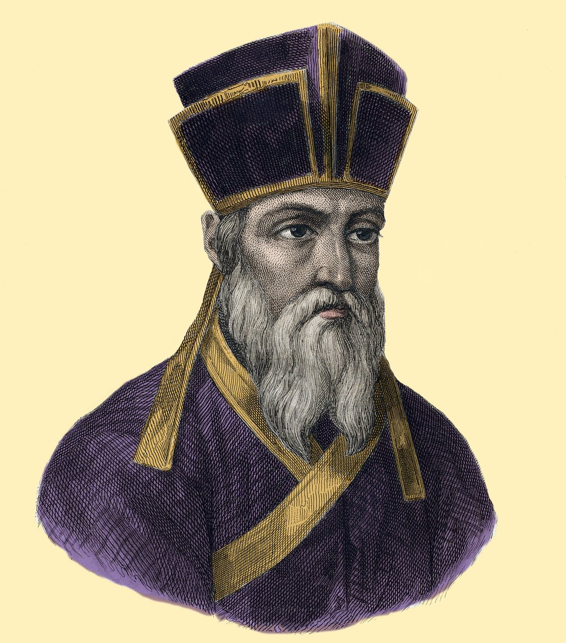 Portrét otce Mattea Ricciho (1552-1610), italského jezuity, zakladatele katolické misie v Číně““ Rytina 19. století od Unknown artist