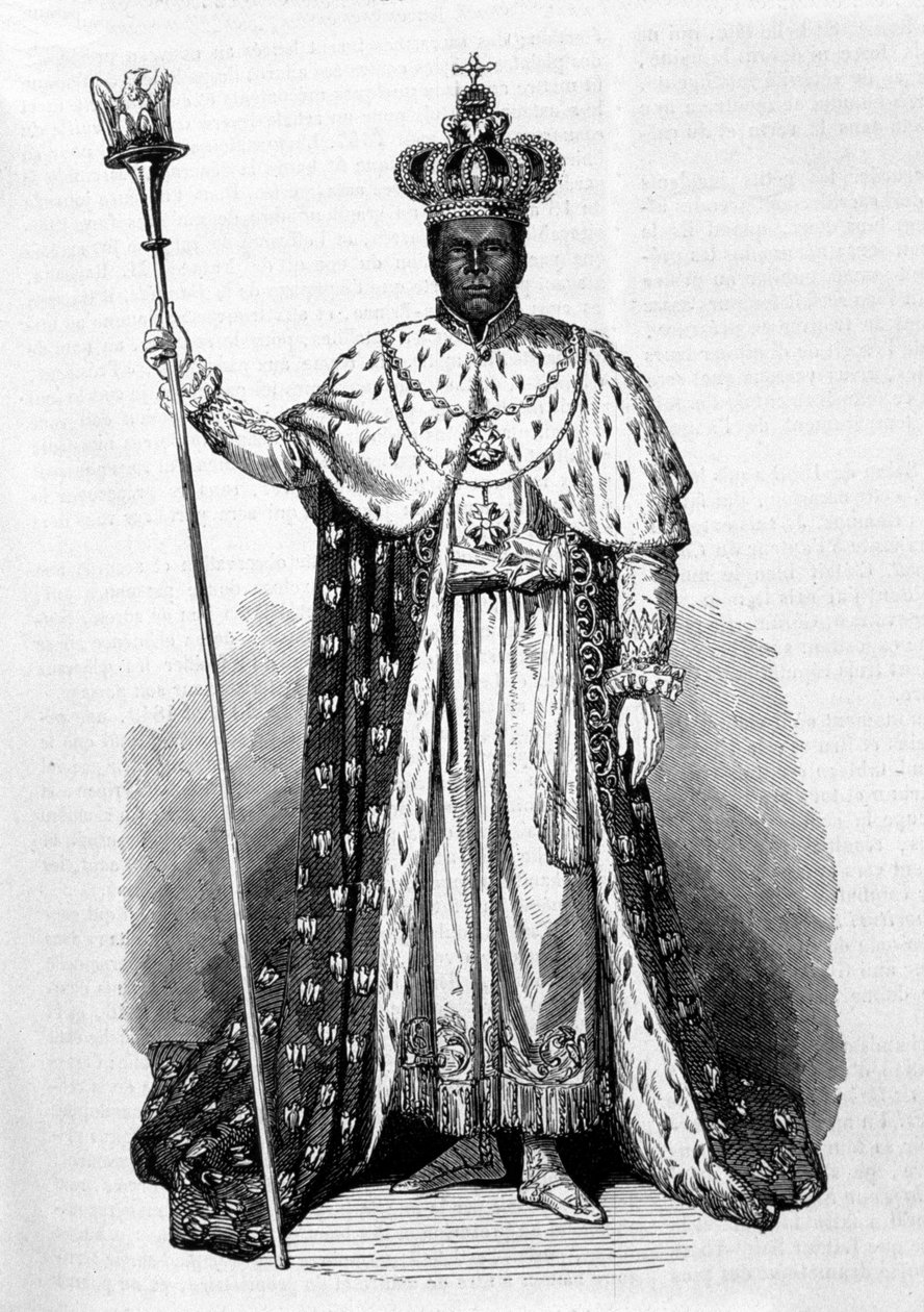 Portrét Faustina Soulouque (1782-1867) dit Faustin I., císař Haiti v letech 1847 až 1859 Rytina z roku 1856 od Unknown artist