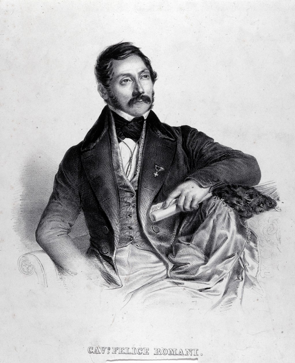 Portrét Felice Romaniho, libretisty, básníka a italského kritika (1788-1865). od Unknown artist