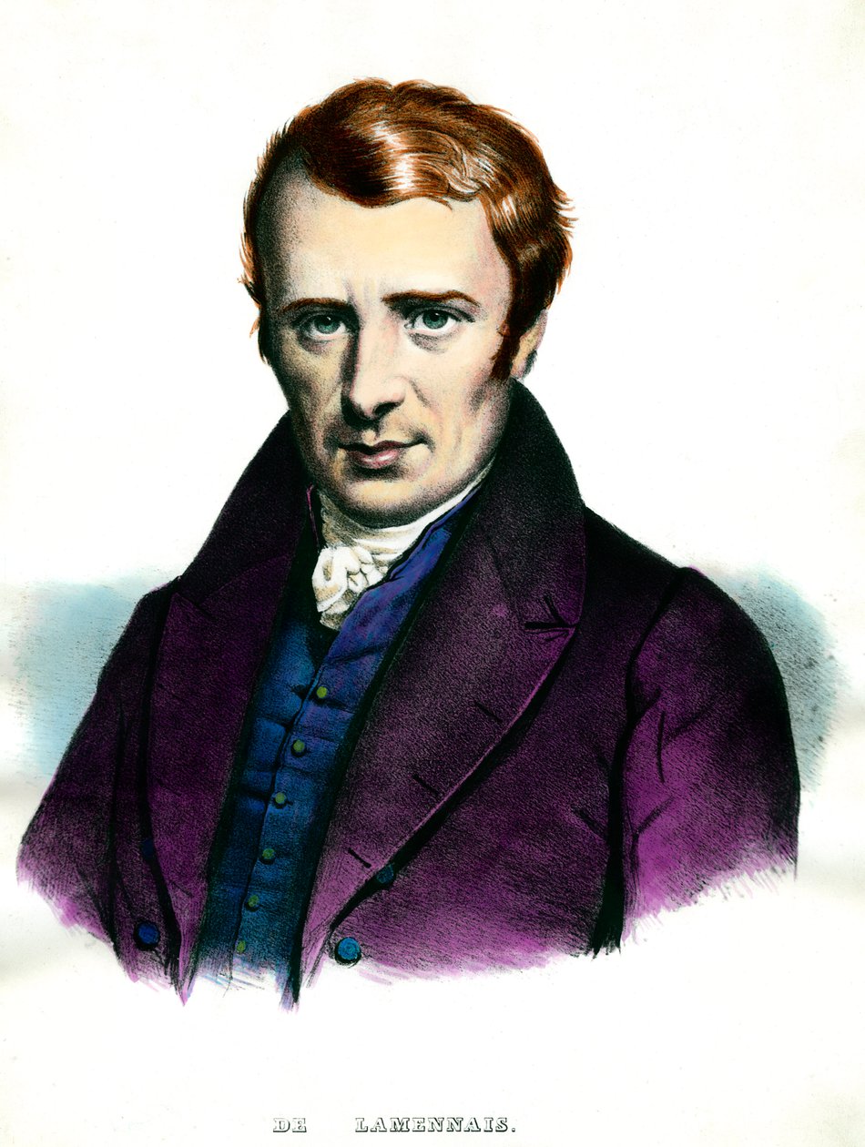Portrét Felicity Robert de Lamennais (1782-1854), francouzské spisovatelky. Rytina soukromé sbírky 19. století od Unknown artist