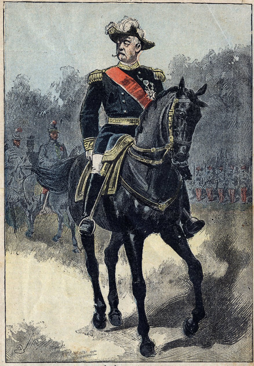 Portrét Felixe Gustava (Felix-Gustave) Saussier (1828-1905), francouzský generál. Ilustrace v „“Le Pelerin““ ze 16. ledna od Unknown artist