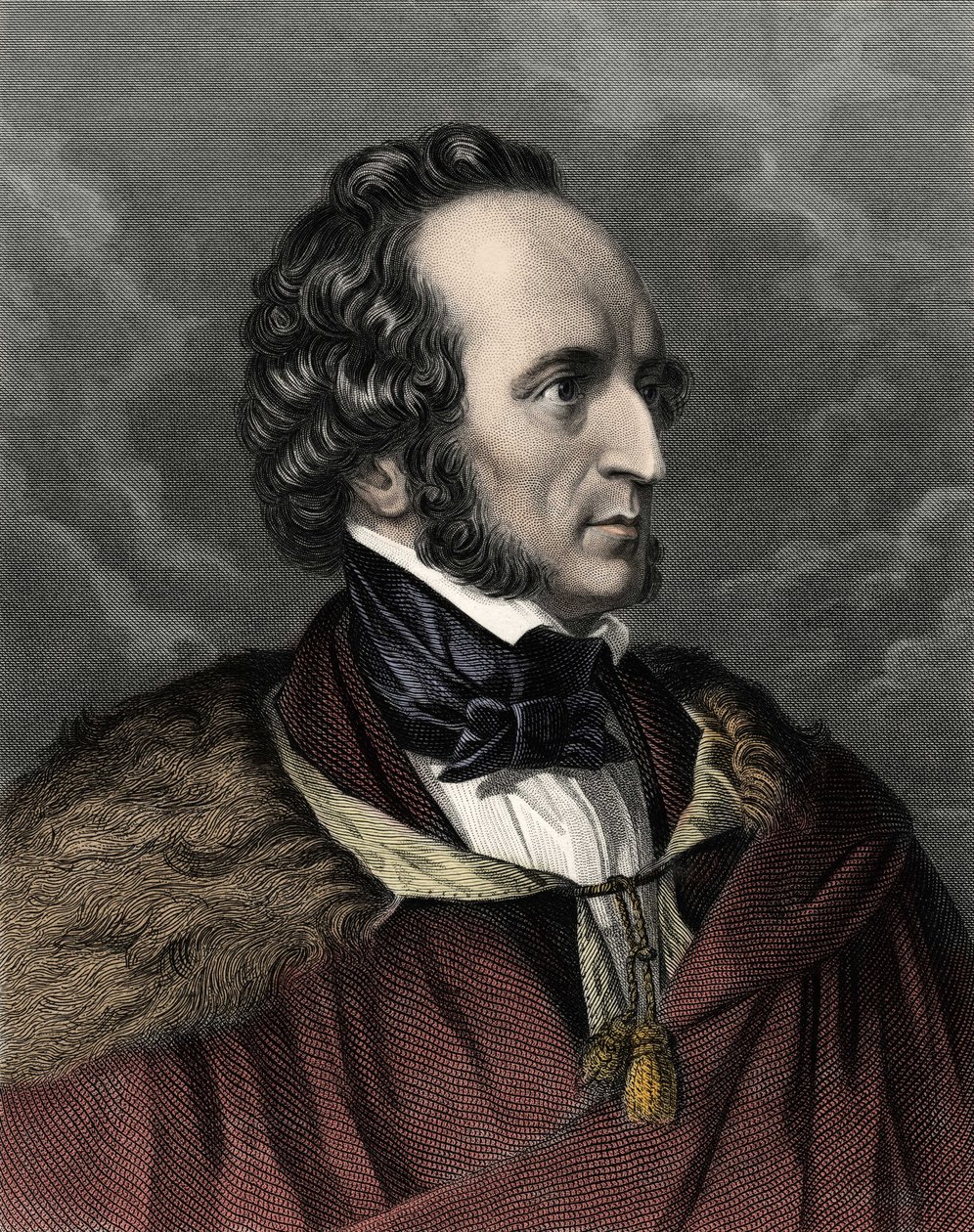 Portrét Felixe Mendelssohna Bartholdyho (1809-1847), německého skladatele a dirigenta. od Unknown artist