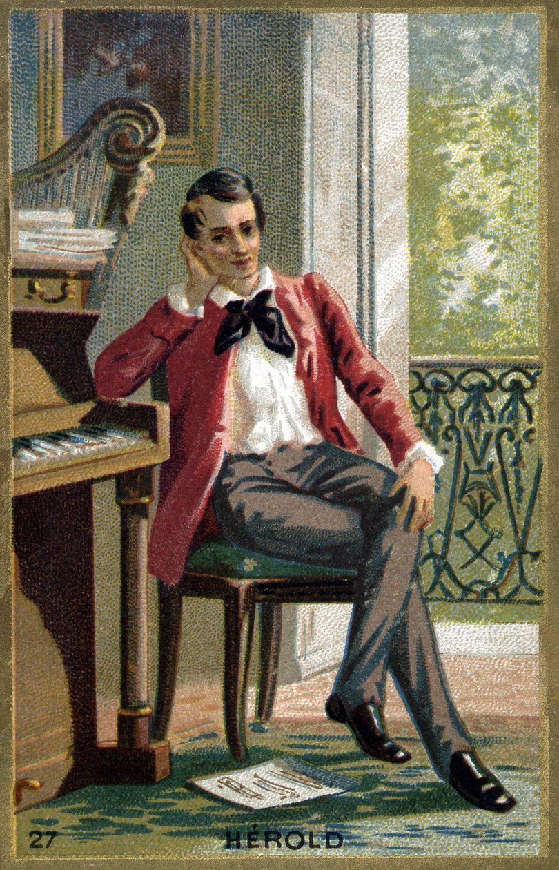Portrét Ferdinanda Hérolda (1791 - 1833), francouzského skladatele. Chromolitografie 19. století. od Unknown artist