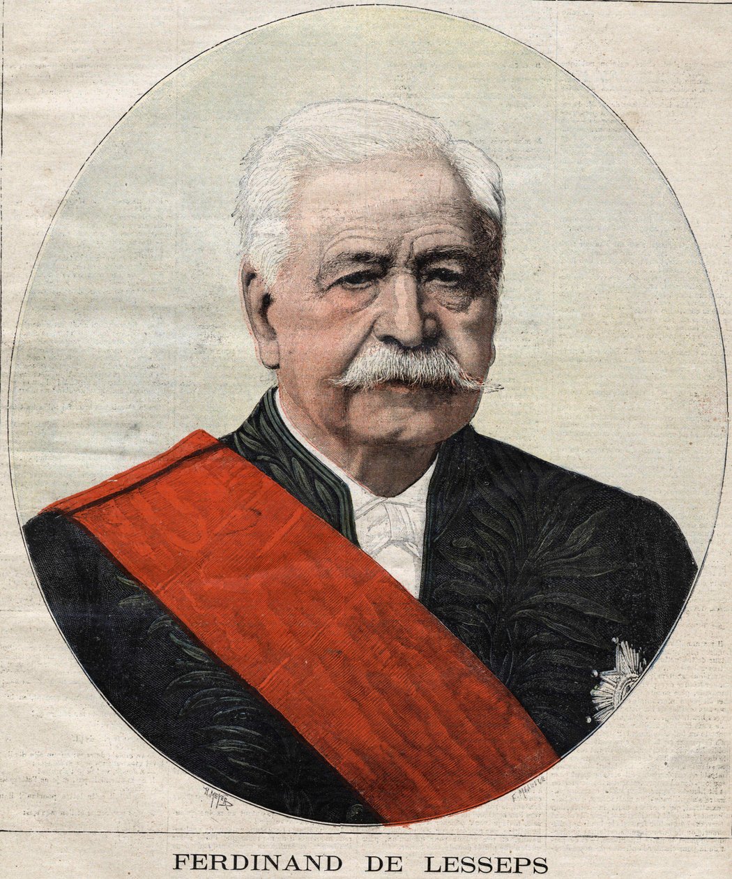 Portrét Ferdinanda de Lesseps (1805-1894), francouzského diplomata a správce. od Unknown artist