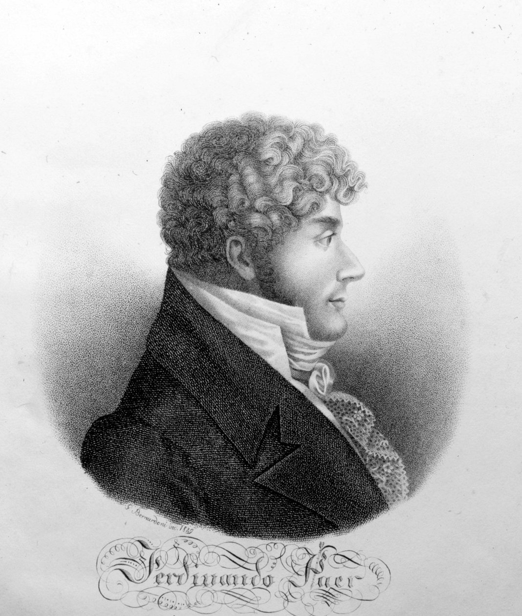 Portrét Ferdinanda Paera. Italský skladatel (1771 až 1839). od Unknown artist