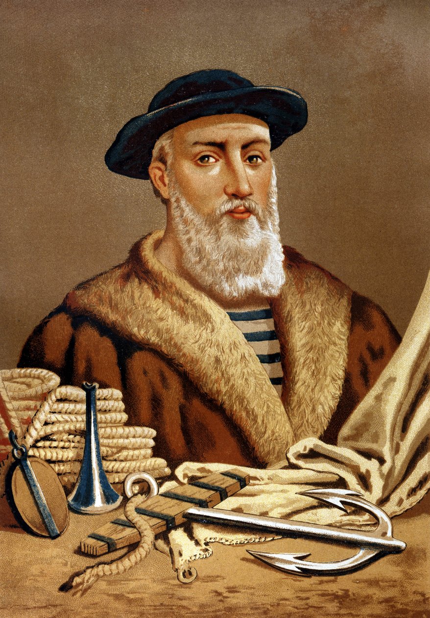 Portrét Fernanda de Magellan. v portugalštině Fern¿o de Magalh¿es portugalský mořeplavec (1480 až 1521). po slavných mužích a ženách. Barcelona 1877. od Unknown artist