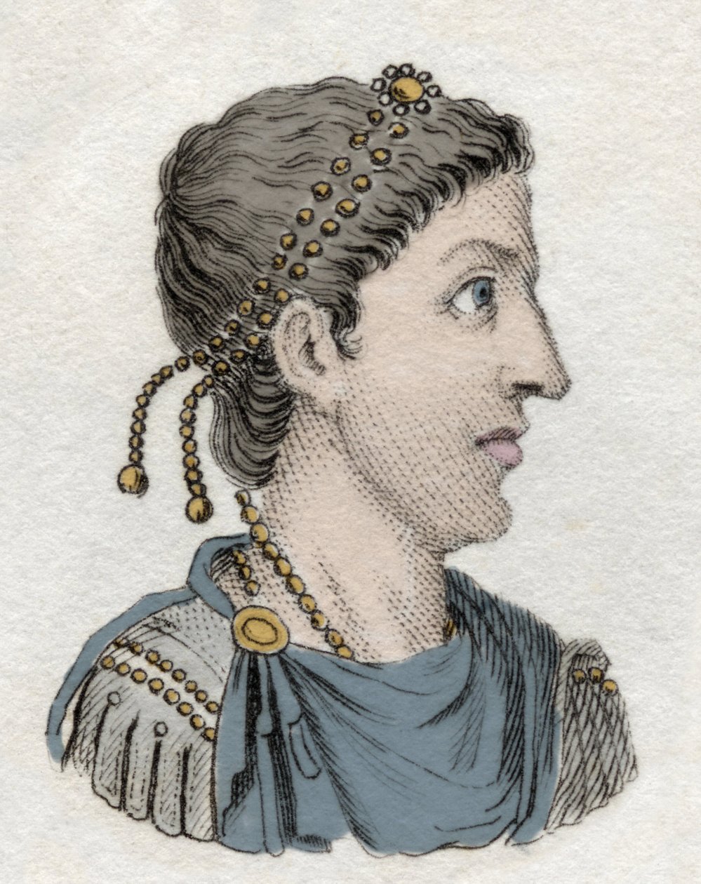 Portrét Flavia Honoria (384-423), římského císaře. od Unknown artist