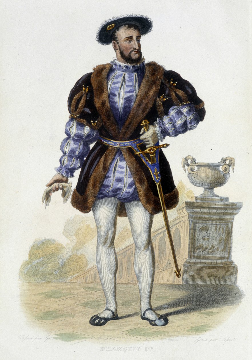 Portrét Francoise 1era (1494-1547) - v „“The French Plutarch““, Ed. Mennechet od Unknown artist