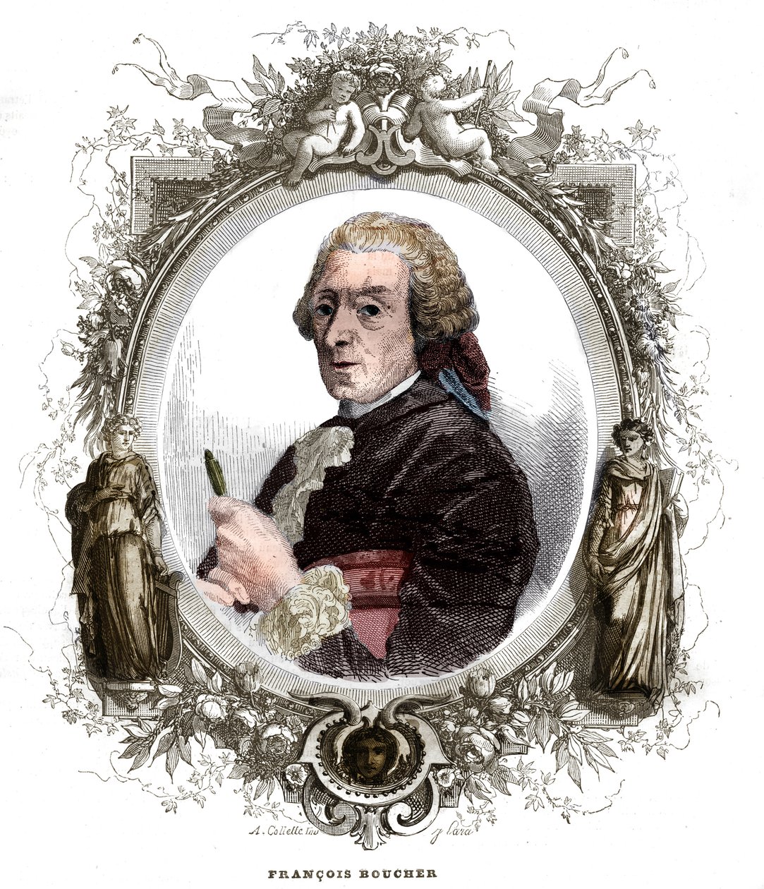 Portrét Francoise Bouchera (1703-1770), francouzského malíře. od Unknown artist