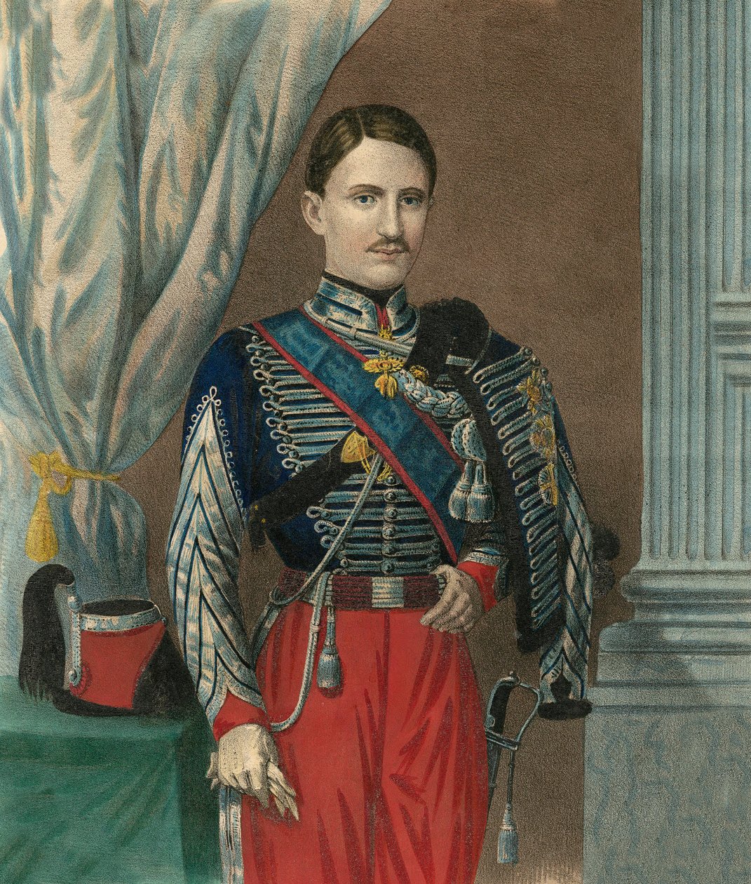 Portrét Františka II. krále dvou Sicílie (Francesco II delle Due Sicilie) (1836-1894) s náhrdelníkem Řádu zlatého rouna - Portrét Františka II. ze dvou Sicílie (1836-1894), krále království dvou Sicílií od Unknown artist