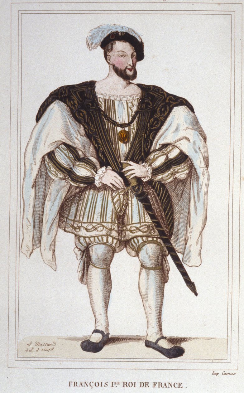 Portrét Františka I. (1494 - 1547) Rytina z roku 1830 od Unknown artist