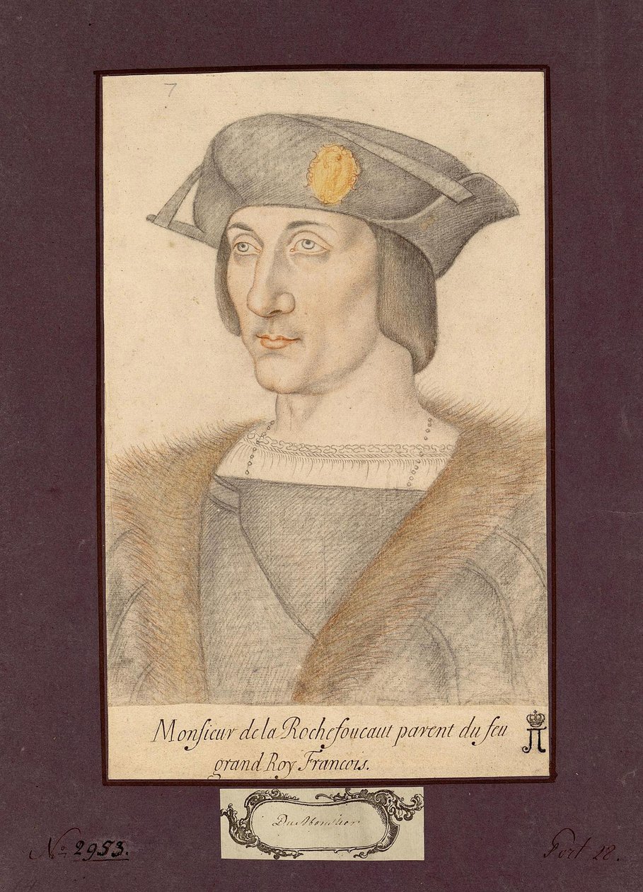 Portrét Francoise I. de La Rochefoucauld, hraběte z La Rochefoucauld od Unknown artist