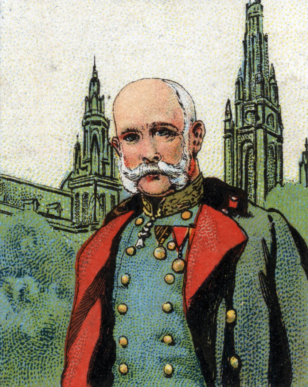 Portrét Františka Josefa I. (1830-1916) rakouského císaře. Chromolitografie. od Unknown artist