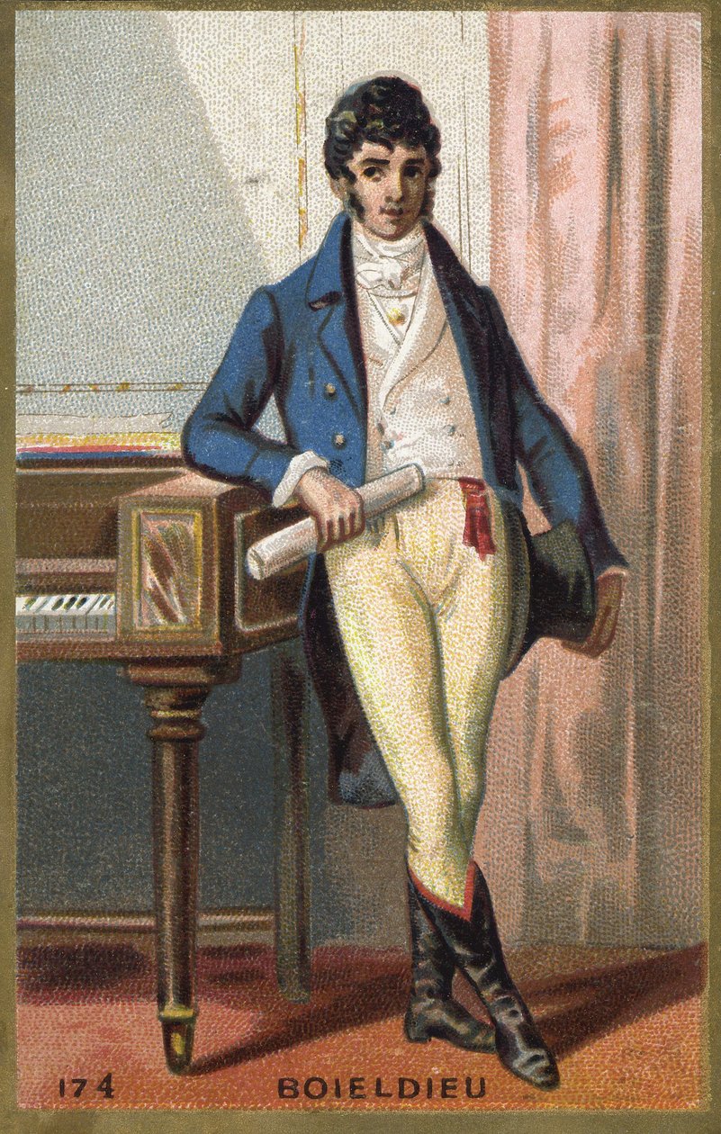 Portrét Françoise Adriena Boieldieu (1775 - 1834), francouzského skladatele. Chromolitografie konce 19. století. od Unknown artist