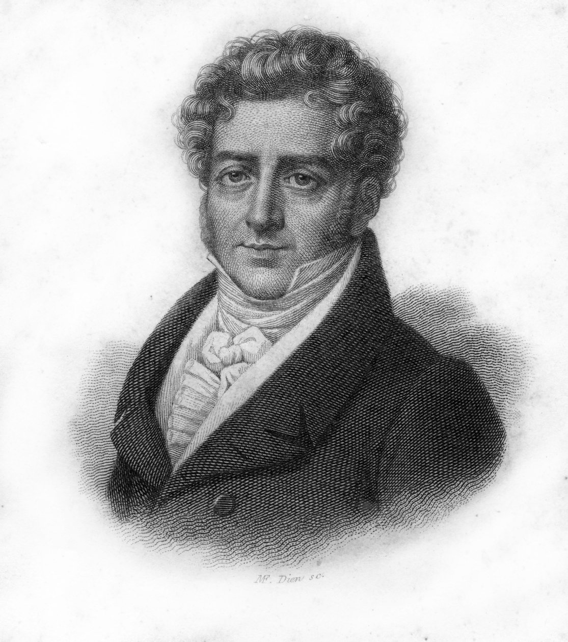 Portrét Françoise Adriena Boieldieu (1775 - 1834), francouzského skladatele, rytina 19. od Unknown artist
