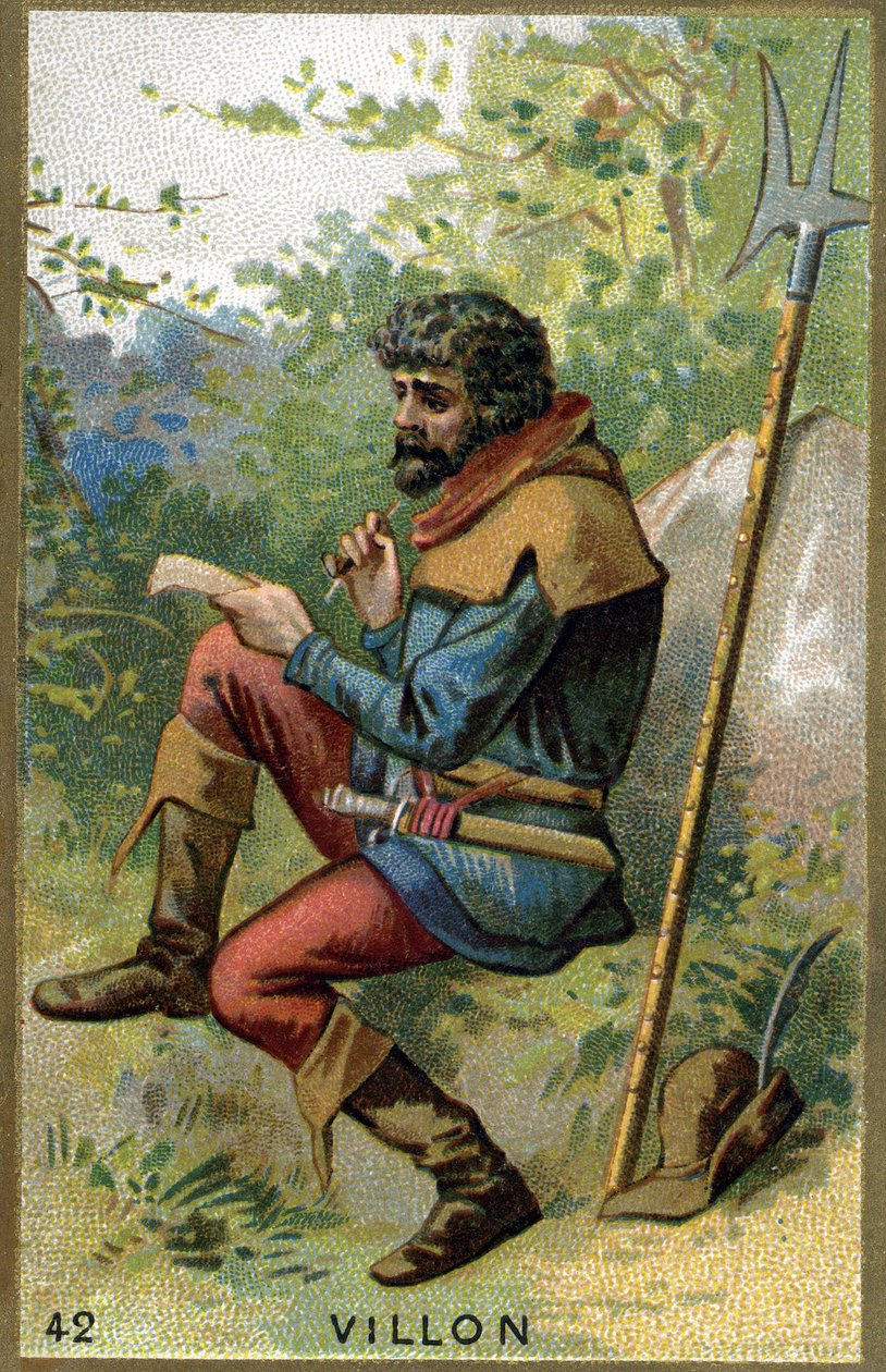 Portrét Françoise Villona (asi 1431 - po 1463), francouzského básníka. Chromolitografie 19. století. od Unknown artist