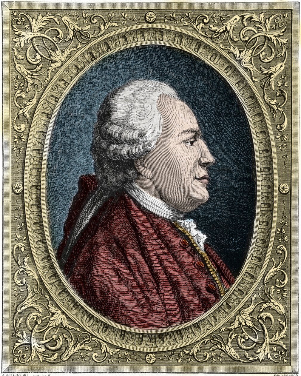 Portrét Franze-Antona Mesmera (1734-1815) (Frederic Antoine Mesmer - Franz Anton Mesmer) Německý lékař, zakladatel teorie zvířecího magnetismu (mesmerismu). Barevná rytina 19. století. od Unknown artist