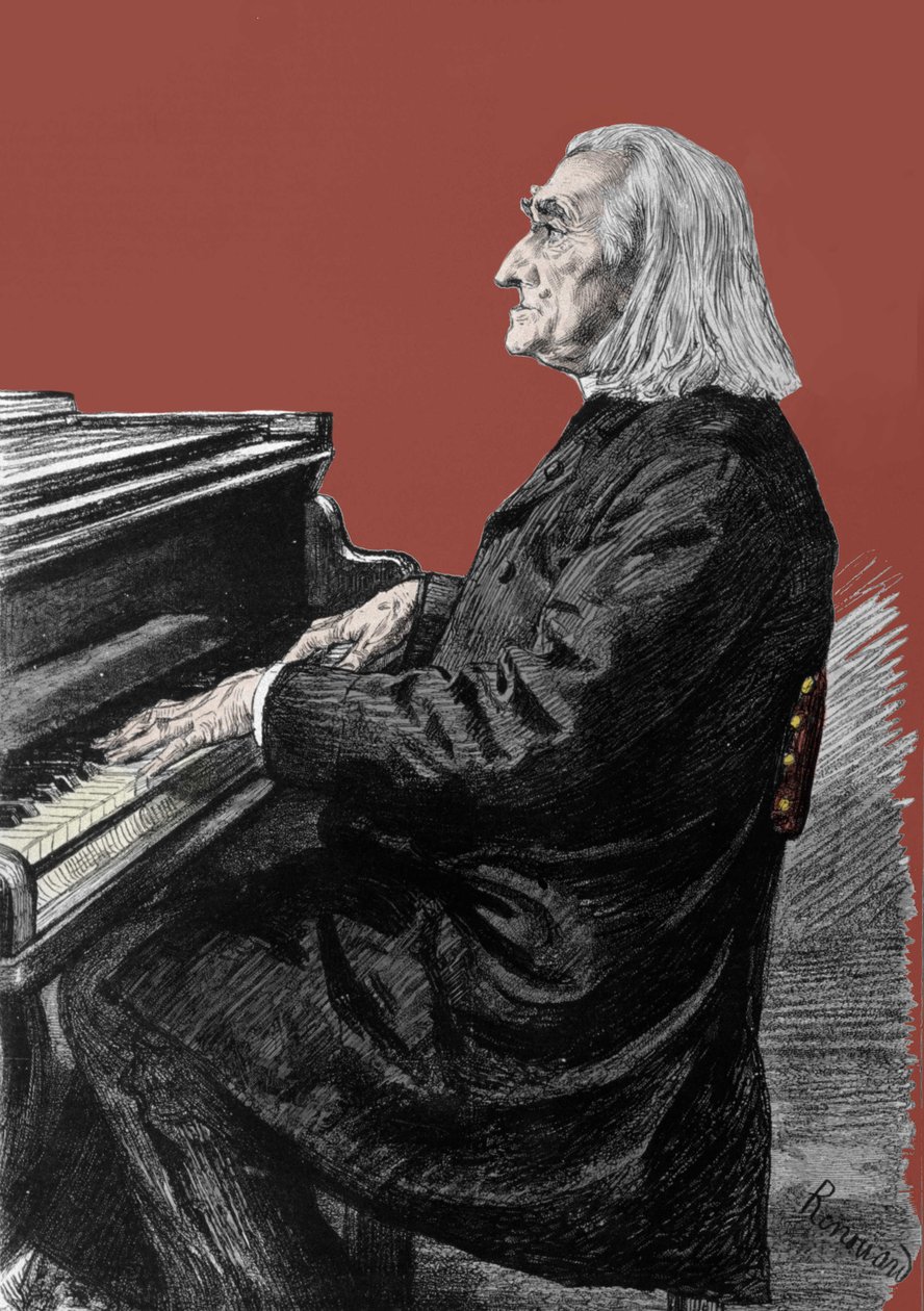 Portrét Franze Liszta (1811-1886), maďarského klavírního skladatele a klavíristy. od Unknown artist