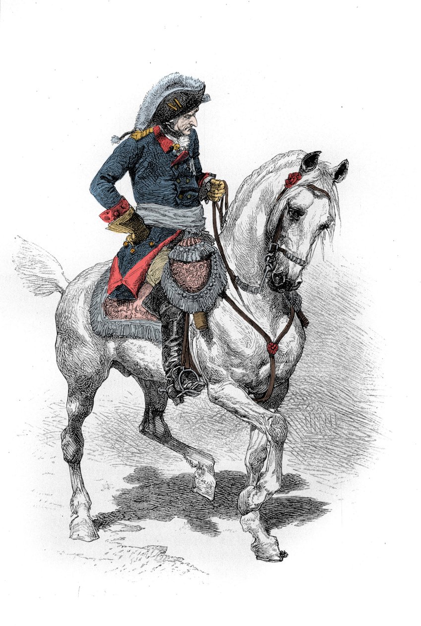 Portrét Fridricha II Pruského (1712-1786) známého jako Fridrich Veliký. Rytina 19. století. . od Unknown artist