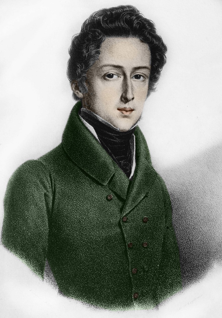 Portrét Fredericka Chopina (1810 - 1849), polského skladatele. od Unknown artist