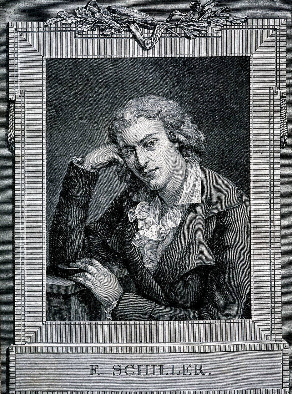 Portrét Friedricha von Schillera (1759 - 1805), německého básníka a dramatika. od Unknown artist