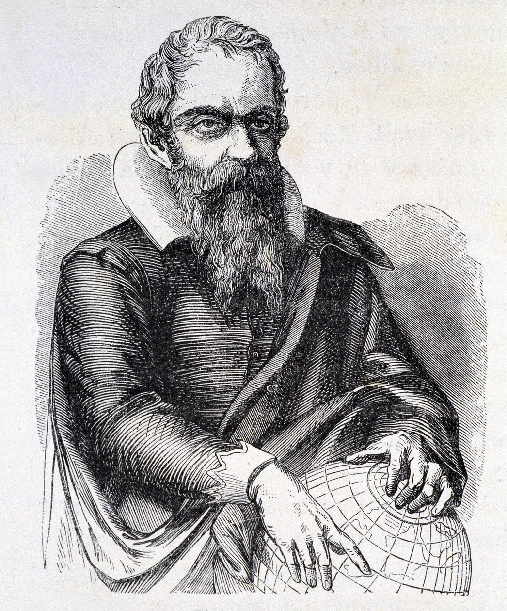 Portrét Galilea Galilei dit Galileo (1564 - 1642)., rytina 19. stol. od Unknown artist