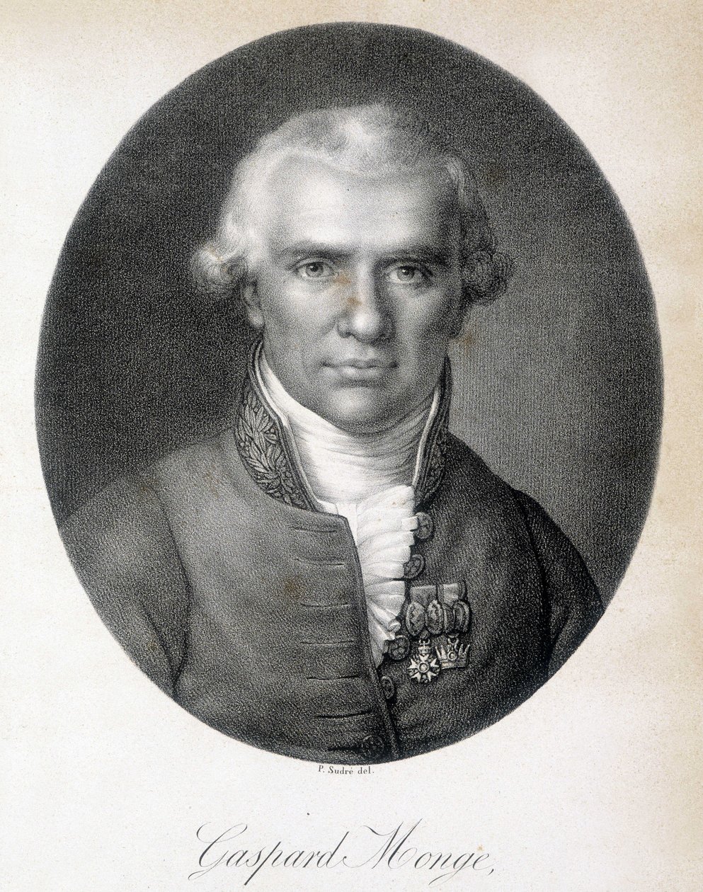 Portrét Gaspard Monge, Comte de Peluse (1746 - 1818), francouzský matematik - rytina od Unknown artist