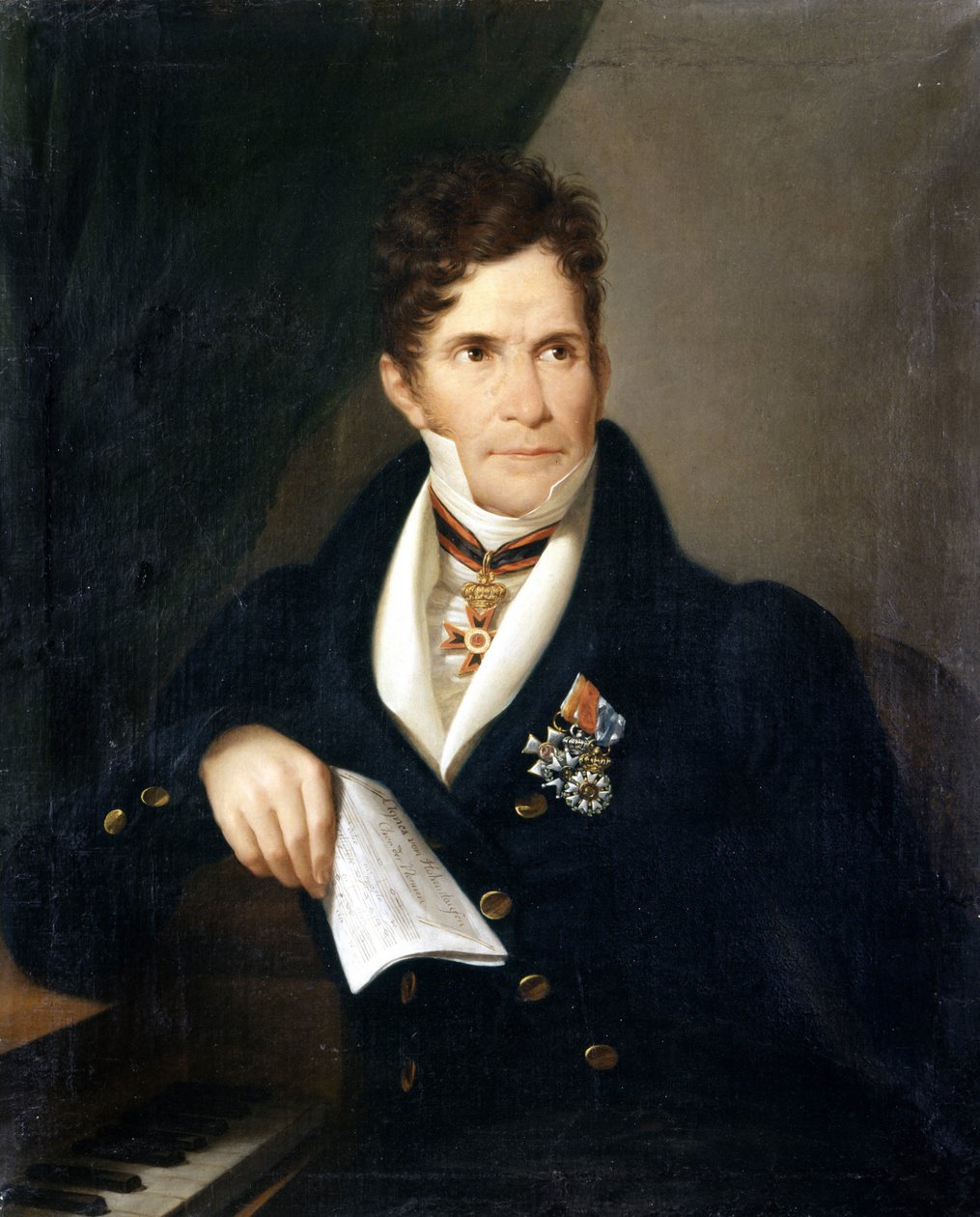 Portrét Gaspare Spontiniho. Italský skladatel (1774 až 1851). Anonymní malířství 19. století. Galleria d