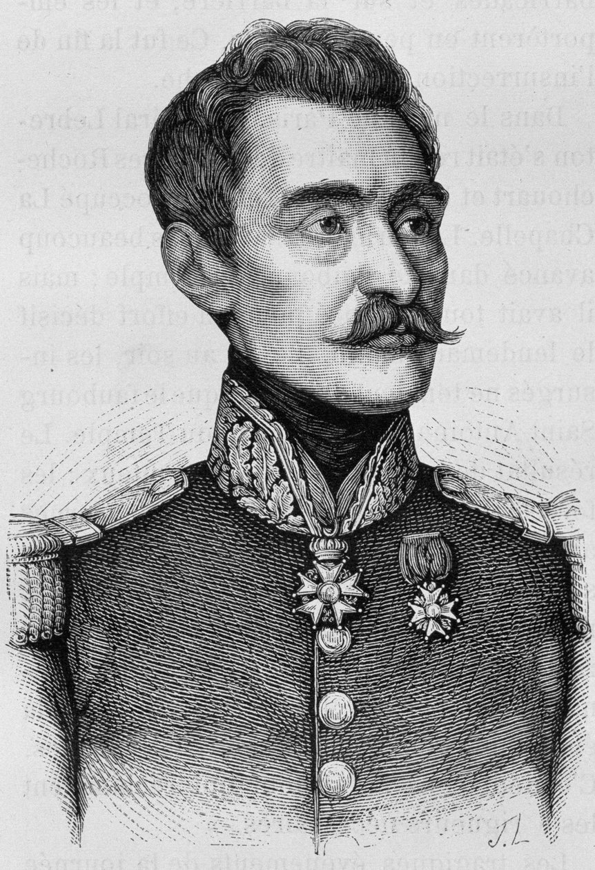 Portrét generála Bréa. Rytina z konce 19. století v „Histoire de France““ od H. Martina. od Unknown artist