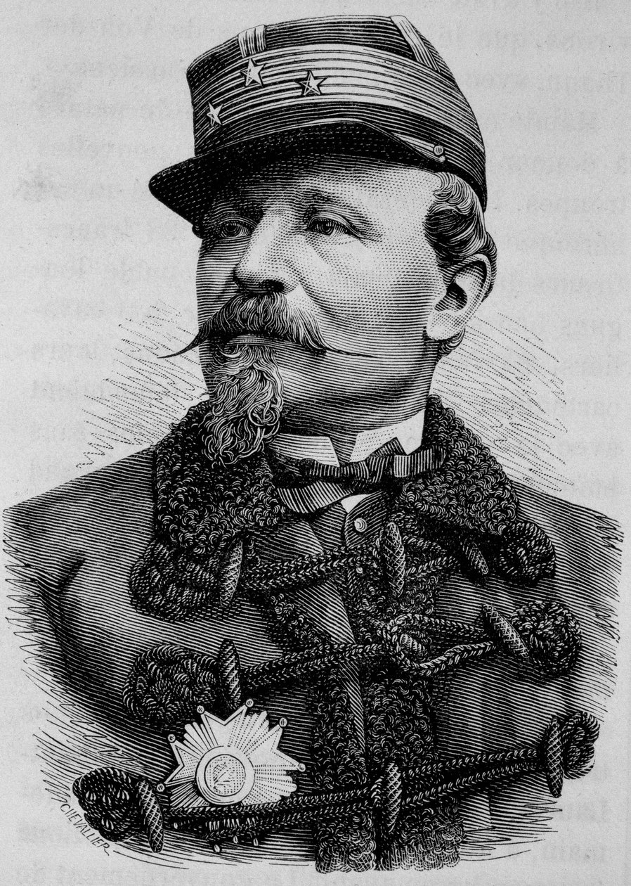Portrét generála Chanzyho (1823 - 1883). Rytina konce 19. století v „Histoire de France““ od H. Martina. od Unknown artist