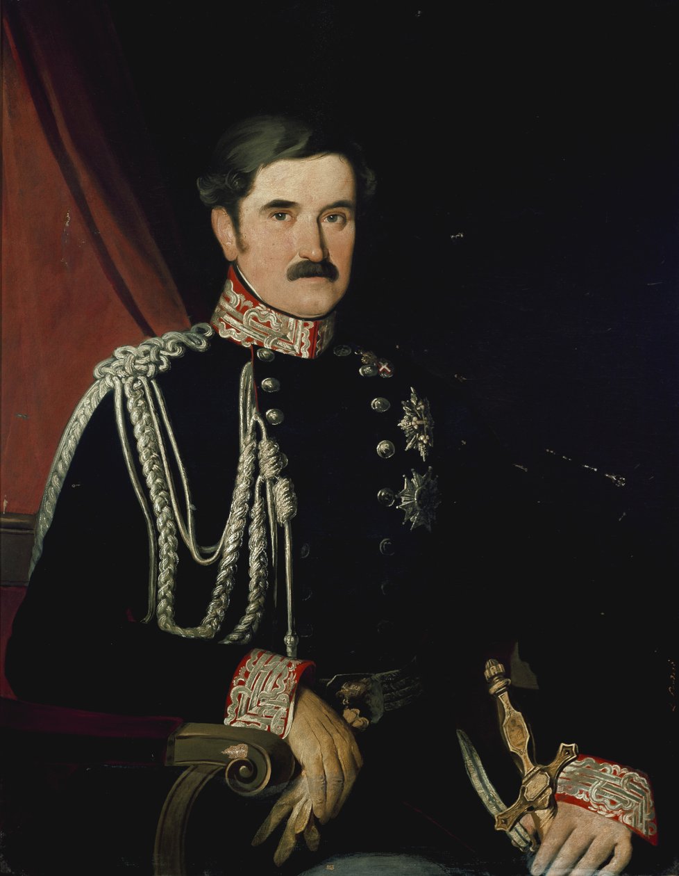 Portrét generála Eusebia Bavy (olej na plátně) od Unknown Artist
