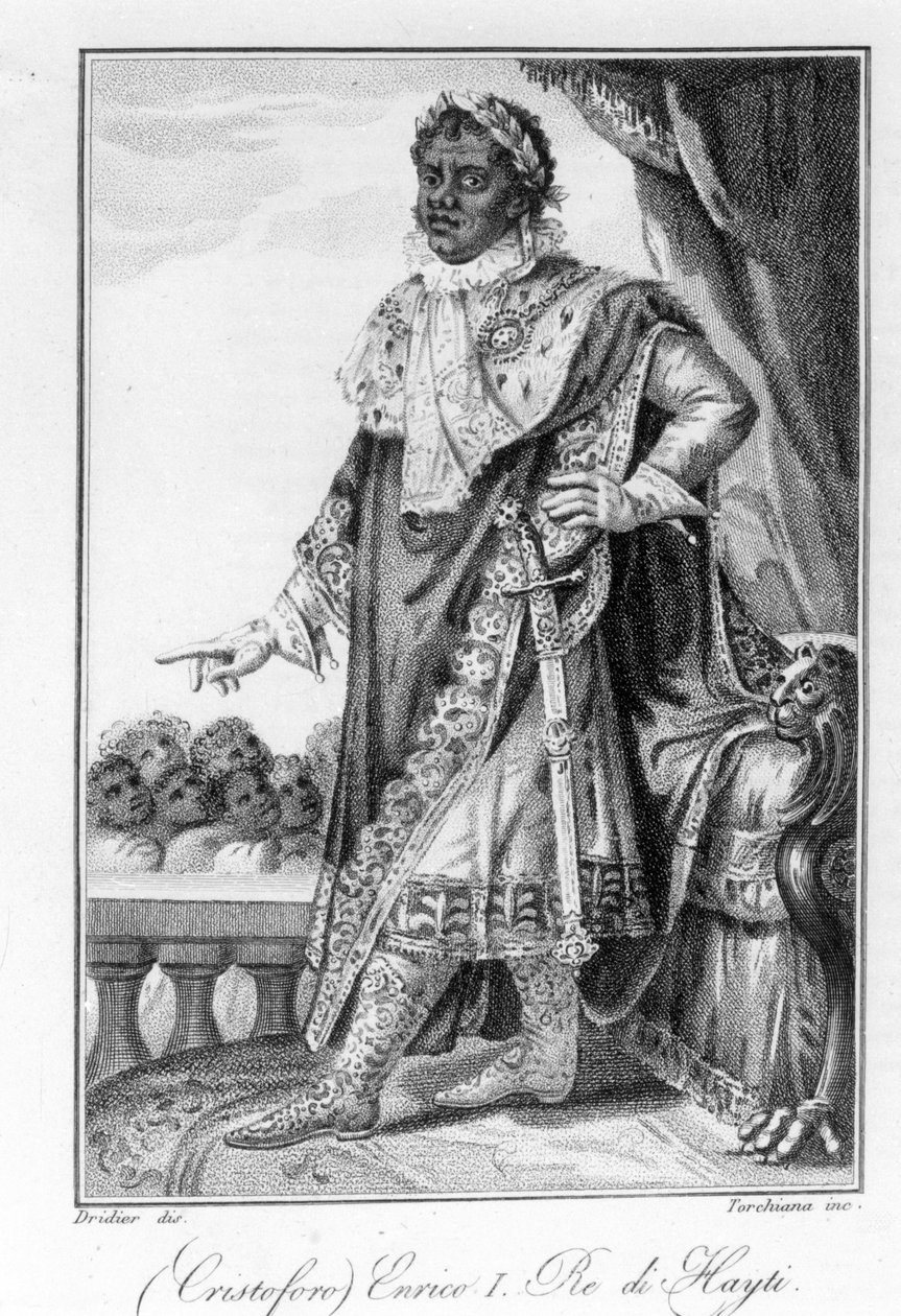 Portrét generála Henryho Christopha, krále Haiti, hrdiny nezávislosti Haiti. Gravírování sd. 19. století. od Unknown artist