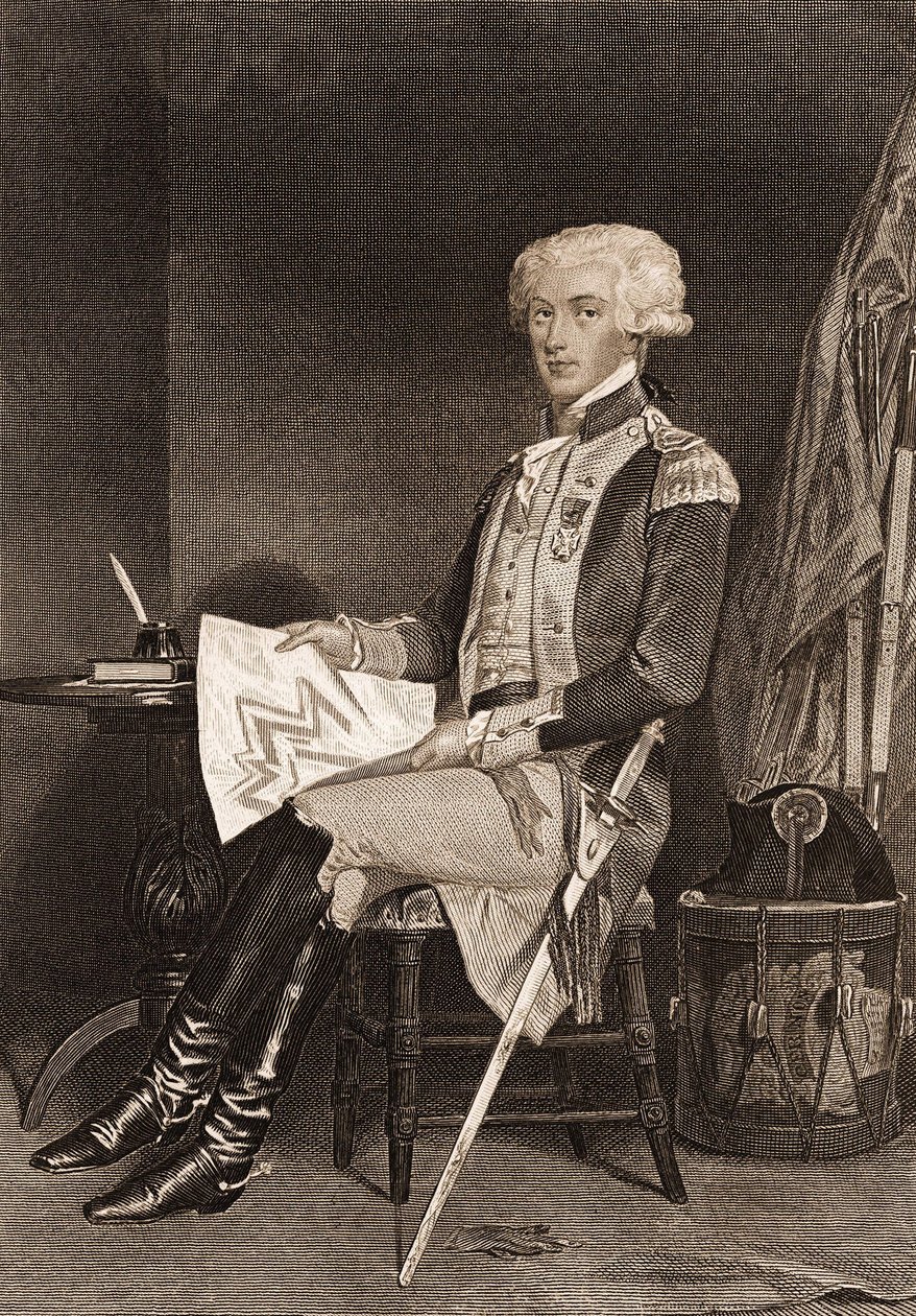 Portrét generála La Fayetta (Lafayette) (1757-1834). od Unknown artist