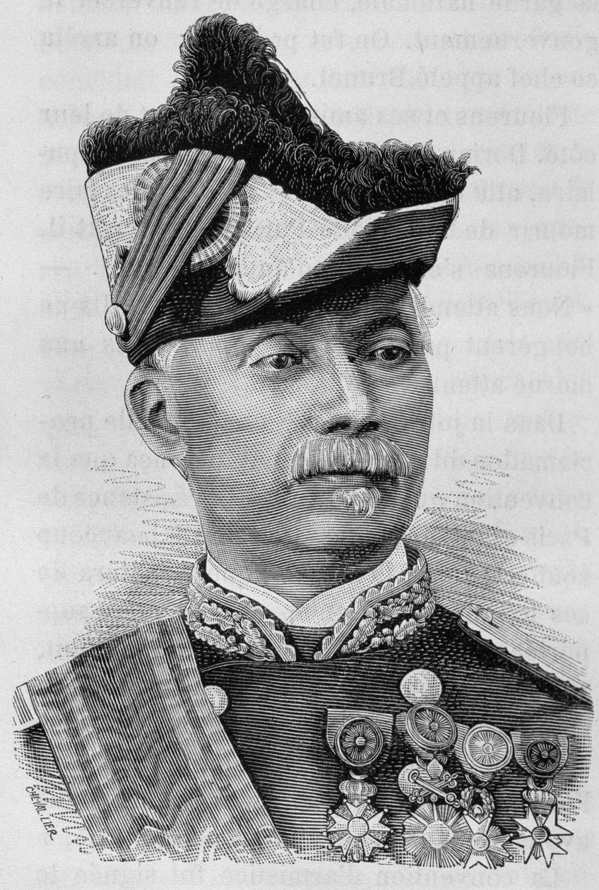 Portrét generála Pourceta. 19. století rytina. od Unknown artist