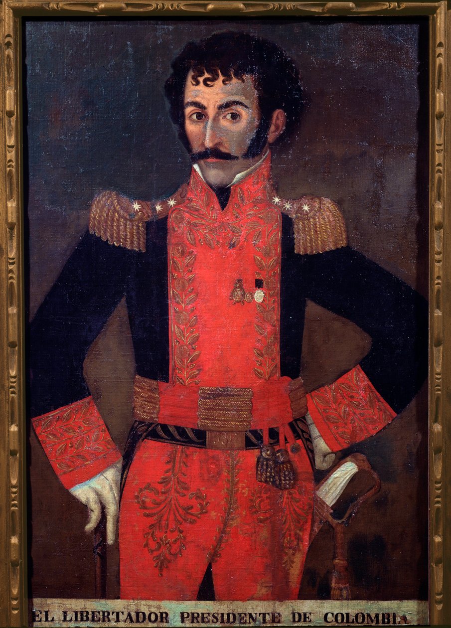 Portrét generála Santandera, kolumbijského vojáka a státníka (olej na plátně od Unknown artist