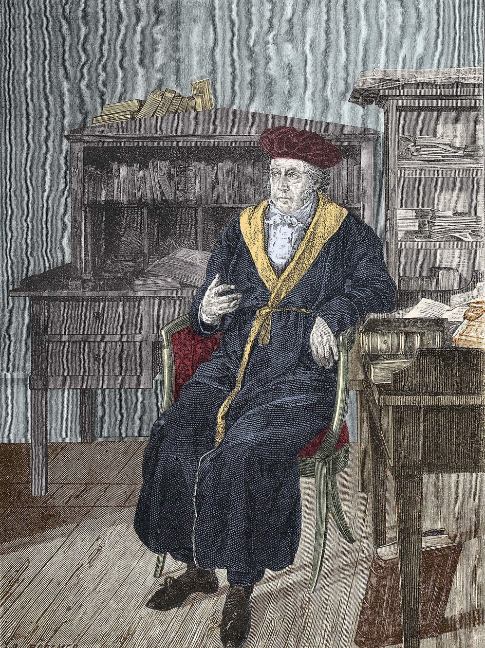 Portrét Georga Wilhelma Friedricha Hegela v jeho kanceláři (1770 - 1831) německý filozof od Unknown artist