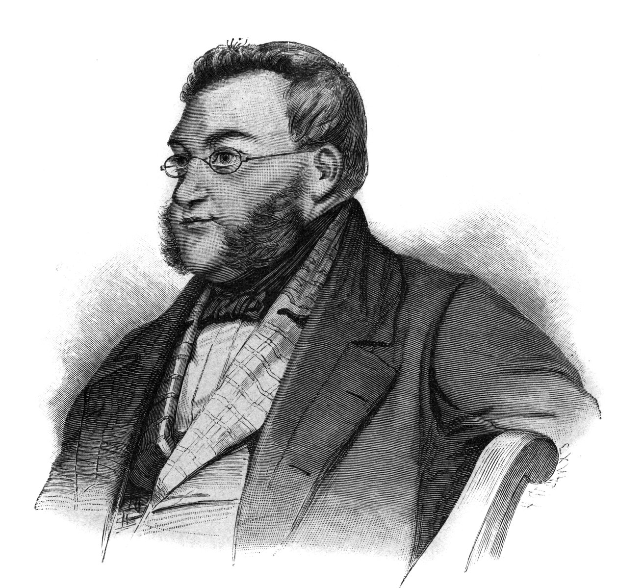 Portrét Georga von Vinckeho, pruského politika - Georg von Vincke (1811-1875), správce, politik a pruský statkář - rytina konec 19. stol. od Unknown artist