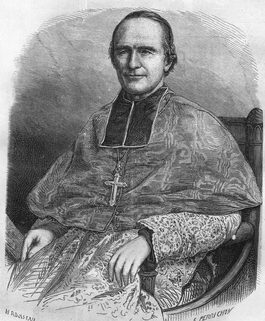 Portrét Georgese Darboye. Francouzský Prélate (1813 až 1871). Arcibiskup Paříže, byl zajat jako rukojmí během komuny a zastřelen. od Unknown artist