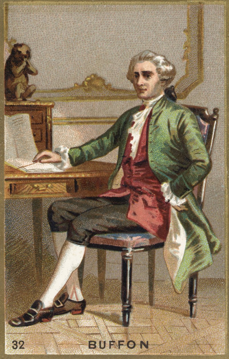 Portrét Georgese Louise Leclerca, hraběte z Buffonu (1707 - 1788), francouzského přírodovědce a spisovatele. Chromolitografie 19. století. od Unknown artist