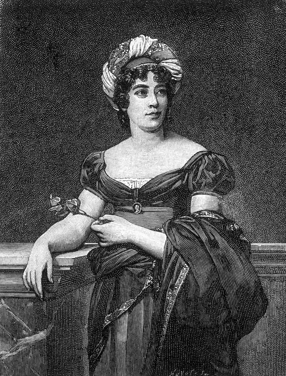 Portrét Germaine Neckerové, baronky ze Staël-Holsteinu, známé jako Madame de Staël (1766 - 1817), francouzské spisovatelky. od Unknown artist